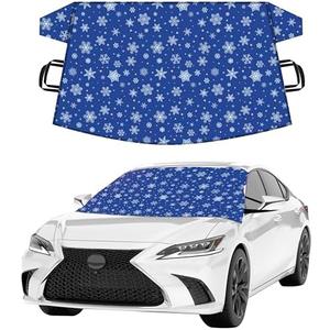 EcoNour Car Windshield Cover for Ice & Snow | 600D Polyester All-Weather Windshield Protector | Water, Heat & Sag-Proof | Winter Car Snow Cover | Standard Size 69" x 42"