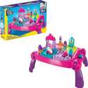 MEGA BLOKS First Builders Toddler Blocks Toy, Build n Learn Portable Activity Table with 30 Pieces and Built-In Storage, Pink, Kids Ages 1+ Years  40.64 Cm X 13.34 Cm X 60.96 Cm