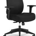 HON Altern Ergonomic Fabric Office Chair with Arms, Wheels, Foam Cushion Seat, Low Back Home Office Desk Chair Comfy, Height Adjustable Arms, Synchro-Tilt, Seat-Slide, Black