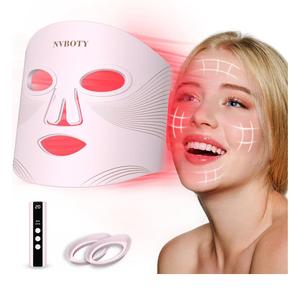 LED Face Mask Light Therapy, 4 Modes Portable Red Light Therapy for Face, 2000mAh Rechargeable Remote, Blue, Orange, 850NM Infrared & Red Light Mask, 400 LEDs, Timing Function, at Home & Travel
 3 sustainability features item is missing one eye piece