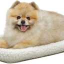 MidWest Homes for Pets QuietTime XS Dog Bed  White Fleece Bolster, Ultra-Soft and Machine Washable, Fits 22-Inch Crates and Carriers, for Small Dogs and Cats