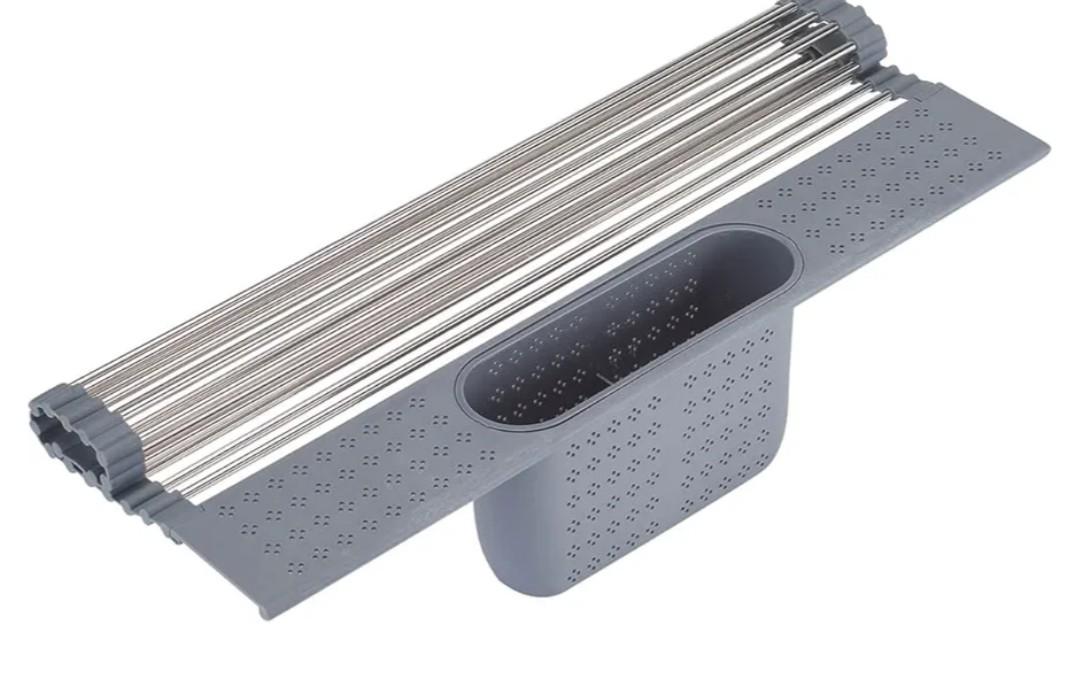 Fox Valley Traders Over-the-Sink Roll-Up Drying Rack with Utensil Holder by Home Marketplace