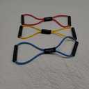 RENRANRING Figure 8 Fitness Resistance Bands with Handles - Exercise Tube Band Set of 3 for Arm and Shoulder Stretch, Rope 8 Word Elastic for Women and Men (Yellow, Blue, Red)