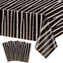 Zebra Tablecloth, 4 Pack Zebra Print Tablecloths Animal Print Decorations Table Cloths for Animal Theme Birthday Zoo Safari Party Baby Showers Jungle Theme Birthday Decorations, 51 x 86 Inch