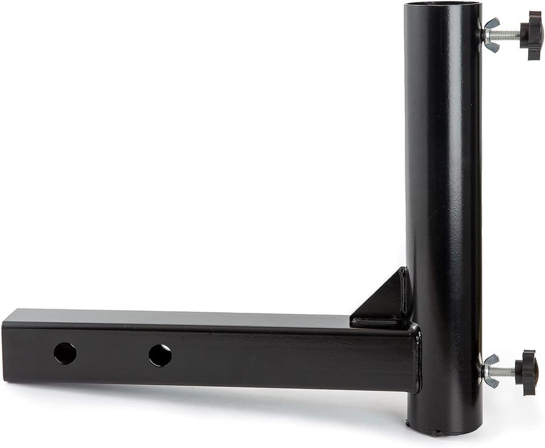 Hitch Mount Flagpole Holder - with Anti-Wobble Screws and Anti-Rust Drainage Hole, Universal for Standard 2 Inchs Hitch Receiver, Black