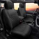 GIANT PANDA Customized Fit Gladiator Seat Covers for Jeep Gladiator JT Sport Rubicon Mojave Willys Freedom 2020 2021 2022 2023 2024 2025 Without Rear Cup Holder,Faux Leather - (Black) (2020-2025 Gladiator Seat Covers)