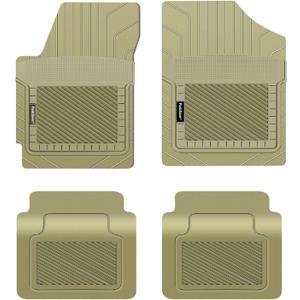 PantsSaver Custom Fit Floor Mats for BMW 750i xDrive 2022 All Weather Protection -4 Piece Set (Tan)- High Raised Border Protection Great for Catching Spills