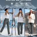 IGOLUMON Snow Ski Pants Womens Waterproof Fleece Lined Pants Winter Insulated Softshell for Hiking Snowboard Outdoor (Gray)