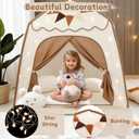 Kids Play Tent & Toddler Bed Tent, with Flags, Star String, Portable Bed Canopy for Boys & Girls, Children, Indoor Outdoor Teepee Dome Playhouse, 53" x 39" x 49"