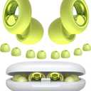 Ear Plugs for Sleeping Noise Cancelling, Soft Ear Plugs for Sleeping, 45dB Reusable for Noise Reduction with 8 Ear Tips, Silicone Hearing Protection Earplugs for Concert, Work(Lemon Lime)