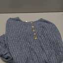 DB MOON Womens Long Sleeve Tops Lightweight Sweaters 2026 Fall Henley Shirt Casual Crewneck Loose Tunic L Blue