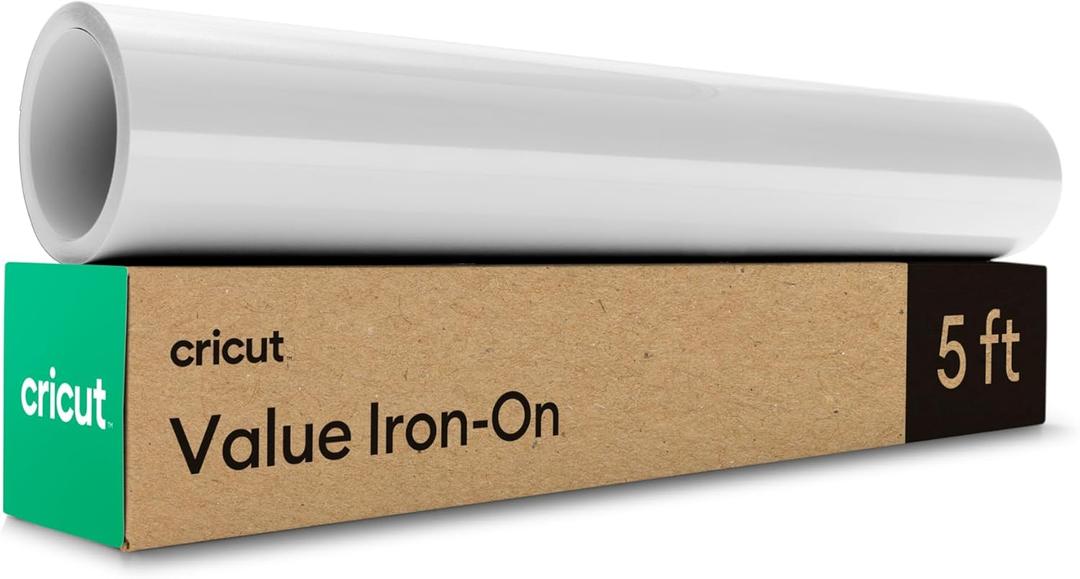 Cricut Value Iron-On, White (12 in x 5 ft)- HTV Heat Transfer Vinyl