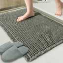 ZALL Waffle Bath Mat,Super Absorbent Non Slip Bathroom Rug,Dark Green 24x36inch,Machine Washable Ultra Soft Floor Mats