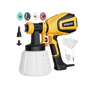 Paint Sprayer, 700W HVLP Spray Gun with Cleaning & Blowing Joints, 4 Nozzles and 3 Patterns, Easy to Clean, for Furniture, Cabinets, Fence, Walls, Door, Garden Chairs, VF803