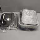 2 Pack 4 Inch Extra Deep Lasagna Baking Pan with Lid, 11"x14.2" 7.4qt & 8.6"x12.5" 4qt Rectangular Large Stainless Steel Nonstick Lasagna Roasting Pans Set Deep Baking Dish Set for Oven