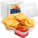 100 PCS Nacho Trays Disposable,6x5 inches Nacho Tray,Clear Plastic Nacho Containers,2 Compartment Food Tray,12 Oz Nacho Cheese Trays,Concession Stand Supplies,Movie Night Snack Trays for Kids