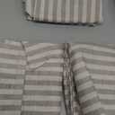 jinchan Striped Kitchen Curtains and Valance Set 36 Inch Tier Curtains Grey Ticking Stripe Linen Small Drapes Pinstripe for Cafe Living Room Bathroom Farmhouse 3 Pieces Set Rod Pocket Gray (26"W x 36"L (Pack of 3), Stripe Taupe Grey)