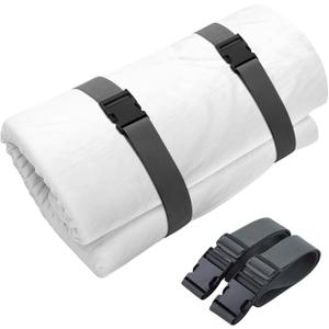 2 Pcs 100" x 2" Mattress Topper Straps Adjustable Memory Foam Packing Straps with Buckles for Home Mattress Moving or Storage, Dark Grey