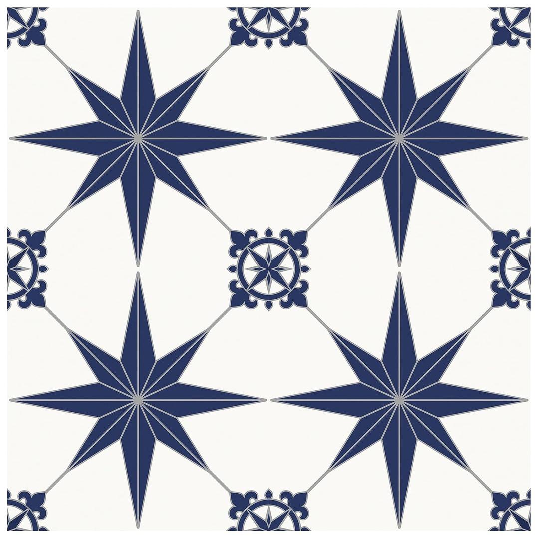 MORCART 7.87" x 7.87" Peel and Stick Floor Tile, 20 PCS Self-Adhesive DIY Vinyl Flooring for Renters, Removable and Waterproof Tile Sticker for Bathroom, Kitchen, Staircase (Blue Star)