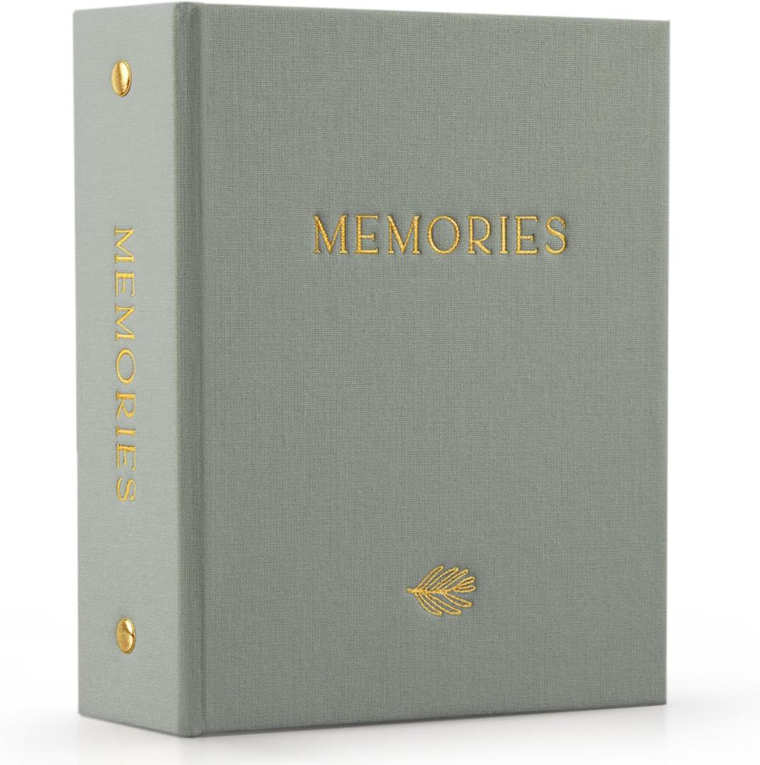 Beautiful Linen Photo Album For 4x6 Photos - Safely Holds Up To 100 Pictures of Unique Memories - The Perfect Large Photo Book To Store All Pictures of Treasured Family, Baby or Wedding Moments
