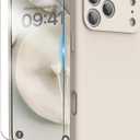 for iPhone 17 Pro Case, Liquid Silicone Cover with Camera Protection Anti-Scratch Soft Microfiber Lining Shockproof Protective Phone Case for iPhone 17 Pro 6.3", Stone