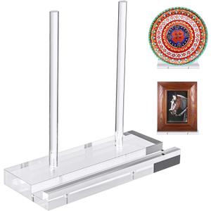 CHEPULA Heavy Acrylic Display Stand, Tabletop Art Display Clear Easel Stand for Books, Plates, Pictures, Frames