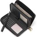 GAEKEAO Wallet for Women Clutch Leather RFID Blocking Wristlet Purse Zip Around Wallets Large Capacity Credit Card Holder