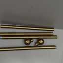 Warm Gold Curtain Rods for Windows Small 28 to 48 Inch 1" Diameter Short Adjustable Heavy Duty Antique Brass Metal Decorative with Finials Vintage Brushed Bronze for Living Room Bedroom Kitchen