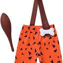 IDOPIP Kids Baby Halloween Costume Caveman Cavegirl Stone Age Outfit for Girl Boy Halloween Cosplay Dress Up Photoshoot 6M-6T