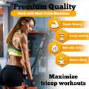 Double Length Tricep Rope for Cable Machines - 55 Inch Heavy Duty Pulldown Attachment, 4ft 7in Gym Strength Training Accessory & Home Workout Equipment