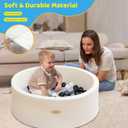 HARBOLLE Baby Ball Pit 35.4" Soft Round Memory Foam Ball Pits NOT Included Balls Indoor Outdoor Playpen for Babies Toddlers Kids Great Gift for Girls Boys, White