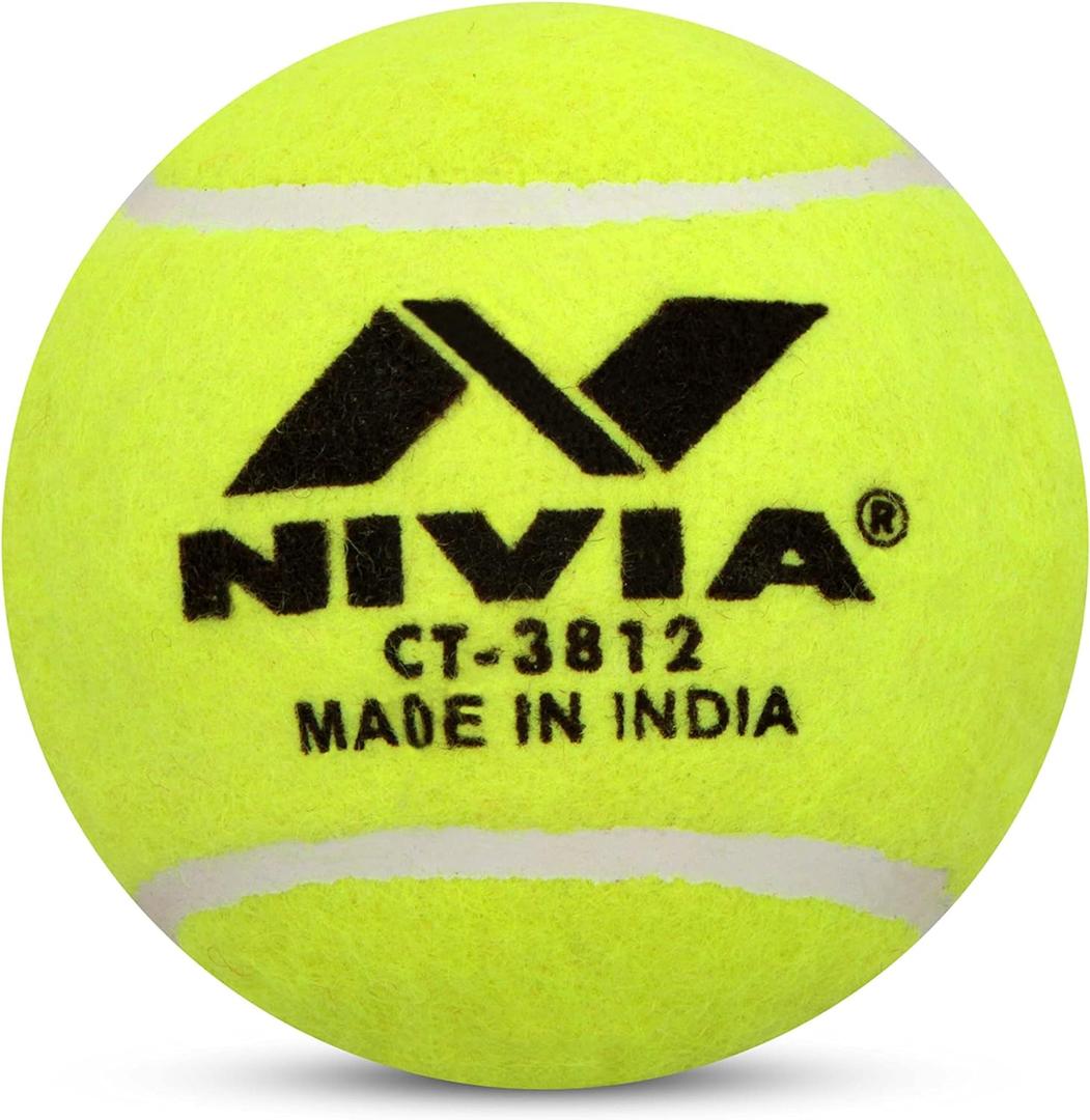 Nivia Heavy Tennis Ball Cricket Ball (Pack of 12) (Yellow)