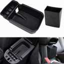 YOCTM Black Center Console Armrest Storage Box Phone Holder Pallet Organizer Cover Trim for Jeep Compass 2017 2018 2019 2020 2021 Interior Car Styling Accessories (Pack of 2)