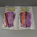 2 Pack Halloween Backdrop, 3.28 FT x 7.05 FT Foil Fringe Curtains, Orange Purple Black Party Streamer Tinsel Backdrop Curtains, Halloween Decorations Door Decor Photo Props Party Supplies