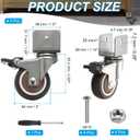 PATIKIL 2" Swivel Caster Wheels with 1" U Bracket, 4 Pack 360 Rotation Swivel Wheel with Brake Total Load 165lbs Locking Caster for Cabinet Furniture Table Replacement