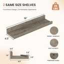 Dreamland Picture Ledge Shelf for Wall, Floating Shelves Set of 2,18 inch Long Floating Shelves with Lip for Living Room,Bedroom,Bathroom,Kitchen,Grey
