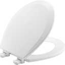 BEMIS 500EC 390 Toilet Seat with Easy Clean & Change Hinges, 1 Pack Round, Cotton White