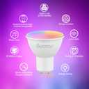 GU10 Smart Bulb 4 Pack, RGBCW Color Changing Alexa LED Light Bulbs 5W - WiFi Track Light Bulbs Dimmable Music Sync 2.4G WiFi Smart Bulbs Compatible with Google Assistant for Kitchen, Bedroom