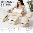Aerotrunk Ultralight Compression Packing Cubes - Lightweight Travel Organizers for Suitcases and Luggage (6-Pack, Beige)