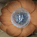 Huaxu Solar Lights Outdoor Decor Metal Lotus Flower LED Waterproof Glass Decorative Gifts for Garden Lover Women Mom Table Pathway Lawn Patio Yard Ground