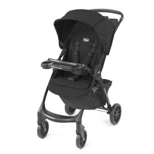Chicco Mini Bravo Plus Lightweight Stroller for Babies and Toddlers, 3-Position Reclining Seat and UPF-Rated Canopy, Child and Parent Trays, Self-Standing Fold | Storm/Black