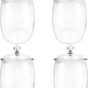 4 Pcs Candy Cookie Jar, 74 oz Clear Plastic Jars with Lids Apothecary Jars Candy Buffet Storage Containers Airtight Food Canister Home Organization for Kitchen Laundry and Party