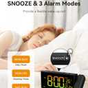 Netzu Projection Clock for Bedroom Ceiling, Alarm Clocks with 180 Rotatable Projector, Date Temperature and Weekday, Manual DST, 5 Brightness, 10 Ringtones, 4 Volumes and Snooze (RGB)
