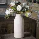 Large Textured Vase, Boho Ceramic Vase for Modern Farmhouse Home Decor, Pottery Vases for Flowers, Pampas Grass, Rustic Decorative Vase, Clay Vase Centerpieces for Dining Table (Large Single)