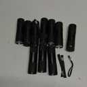 10 Pcs Mini Flashlights Bulk, Bright Aluminum Handheld Flash Light with Lanyard Small LED Flashlights for Night Reading Emergency Hurricane Camping Hiking, Batteries Not Included(Black)