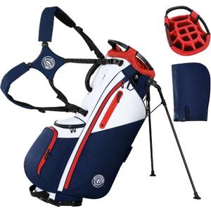 Shopsource 14 Way Golf Stand Bag, Lightweight Golf Bag with Stand for Men Women, Standing Golf Club Bags with Padded Ergonomic Double Strap, Full Length Dividers, Multiple Pockets, Rain Hood