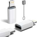 MFi Certified 27W USB C to Lightning Adapter (2 Pack) - Fast Charging Data Sync, Lightning to USB Type C Cable Adapter for iPhone14/13/12 Series, iPad, AirPods, with Anti-Lost Loop, Not for Audio/OTG (White)