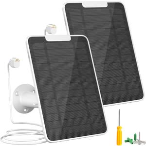 Premium Solar Panel for Google Nest Camera, 5W Camera Solar Panel Power for Google Nest Cam Outdoor & Indoor (Battery Version), Special Made for Google Nest Cam, IP65 Waterproof, w/ 13ft Cable, 2 Pack