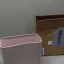 mDesign Metal Wastepaper Bin  Compact Rectangular Bathroom Bin  Rubbish Basket for Home and Office  Light Pink