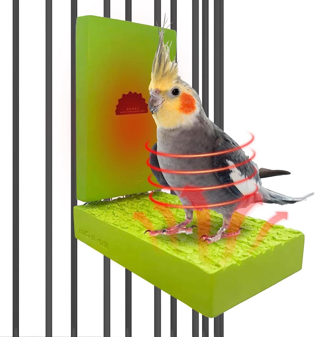 2-Pack Bird Heater for Cage Bird Warmer Snuggle-Up Perch Stand for Parrots, Small Pet Birds, Mini Macaw, Conure, African Grey, Hamsters, Chinchillas and Hedgehogs, 12V 5W